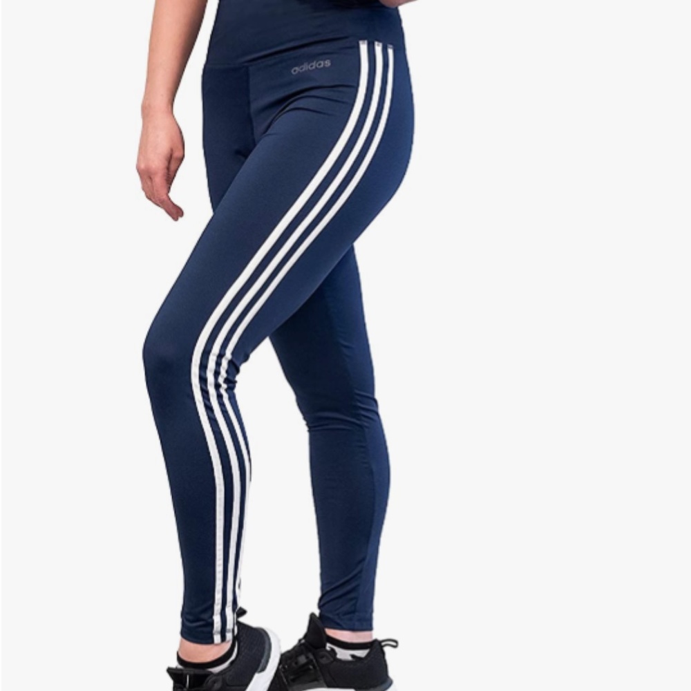 Adidas Leggings. Designed 2 Move 3 Stripes High Rise Long AthleticTights